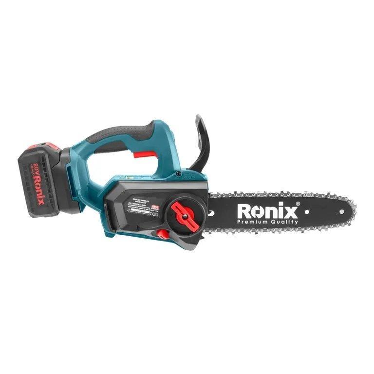 Аккумуляторная цепная пила Ronix 8651, 20V, 25 см, плавный и легкий рез (арт. 25-18031236)