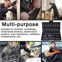 Набор торцевых ключей Ronix, 46 предметов, 1/2 и 1/4 дюйма, для авто и ремонта (арт. 25-18031265)