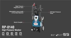 Автомойка Ronix RP-0140, 220V, 1400 Вт, с пенным баком и высоким давлением (арт. 25-18031437)