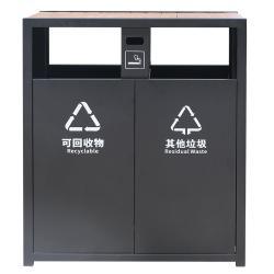 Уличная урна с двумя отделениями, из древесно-полимерного композита, для парка и улицы (арт. 3112432)