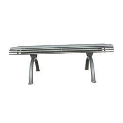 Плоская парковая скамья из стали, без спинки, на 3 человека, для общественных садов (арт. 3112443)