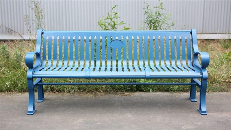 Тяжёлая парковая скамья на 3 места, из чугуна и стали, для площадок и садов (арт. 3112461)