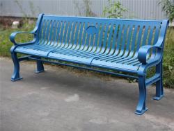Тяжёлая парковая скамья на 3 места, из чугуна и стали, для площадок и садов (арт. 3112461)