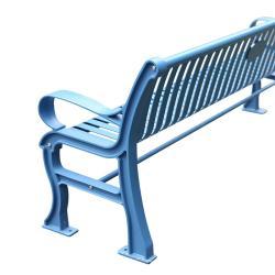 Тяжёлая парковая скамья на 3 места, из чугуна и стали, для площадок и садов (арт. 3112461)