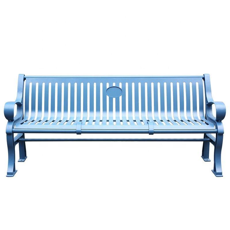 Металлическая парковая скамья, современный стиль, с длинной спинкой, для садов и улиц (арт. 3112465)