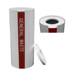 Круглая урна на 30-32 галлона, металлическая, чёрного цвета, для парков и улиц (арт. 3112473)