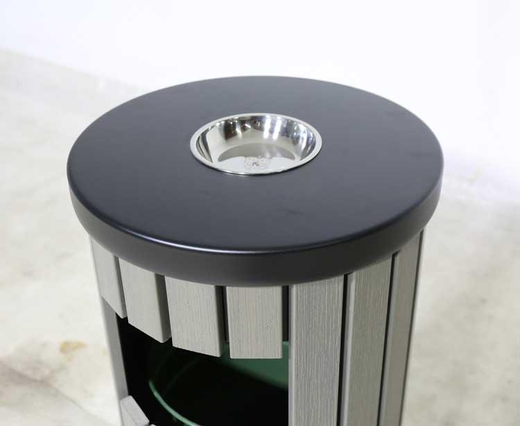 Круглая урна с пепельницей, из WPC, большая, для курортов и парков (арт. 3112474)