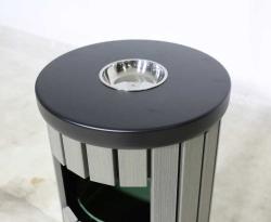 Круглая урна с пепельницей, из WPC, большая, для курортов и парков (арт. 3112474)