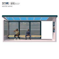 Автобусная остановка современным дизайном и стильными рекламными световыми коробами (арт. 25-3071781)