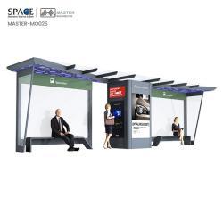 Рекламная автобусная остановка из нержавеющей стали, умная, прямоугольная форма (арт. 25-3071794)