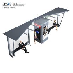 Рекламная автобусная остановка из нержавеющей стали, умная, прямоугольная форма (арт. 25-3071794)