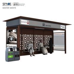 Автобусная остановка с алюминиевой рамой и светодиодными рекламными панелями (арт. 25-3071795)