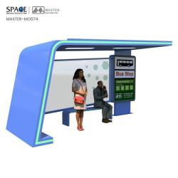 Автобусная остановка с алюминиевой рамой на солнечной батарее и навесом из нержавеющей стали (арт. 25-3071797)