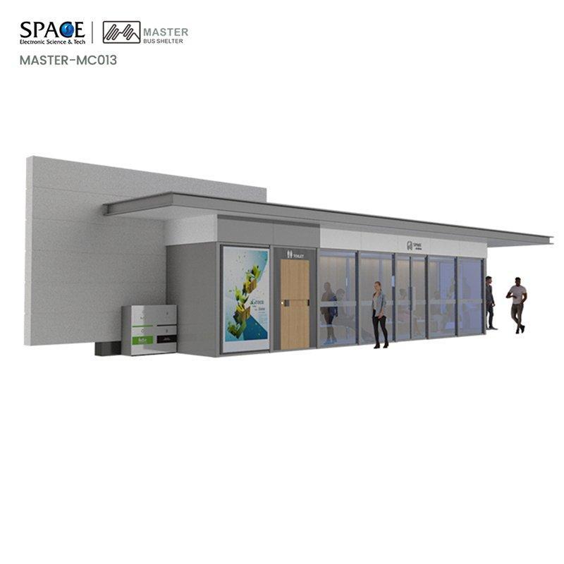 Автобусная остановка закрытого типа с кондиционером, светодиодный дисплей, рекламный киоск (арт. 25-3071809)