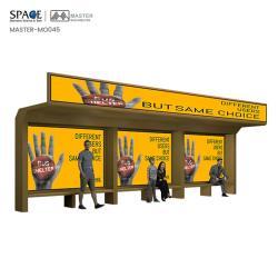 Рекламная автобусная остановка из алюминия и стали с рекламным щитом и навесом для ожидания (арт. 25-3071820)