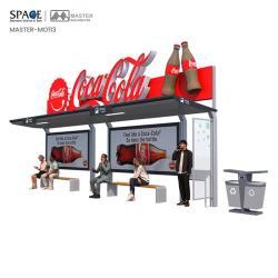 Световая реклама для автобусных остановок с мусорным баком из прочной стальной конструкции (арт. 25-3071829)