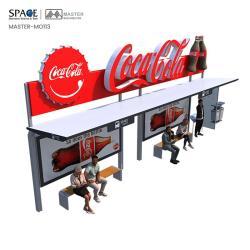 Световая реклама для автобусных остановок с мусорным баком из прочной стальной конструкции (арт. 25-3071829)