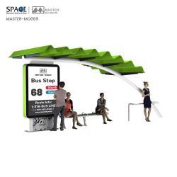 Автобусная остановка из нержавеющей стали прямоугольной формы с LED-подсветкой (арт. 25-3071847)