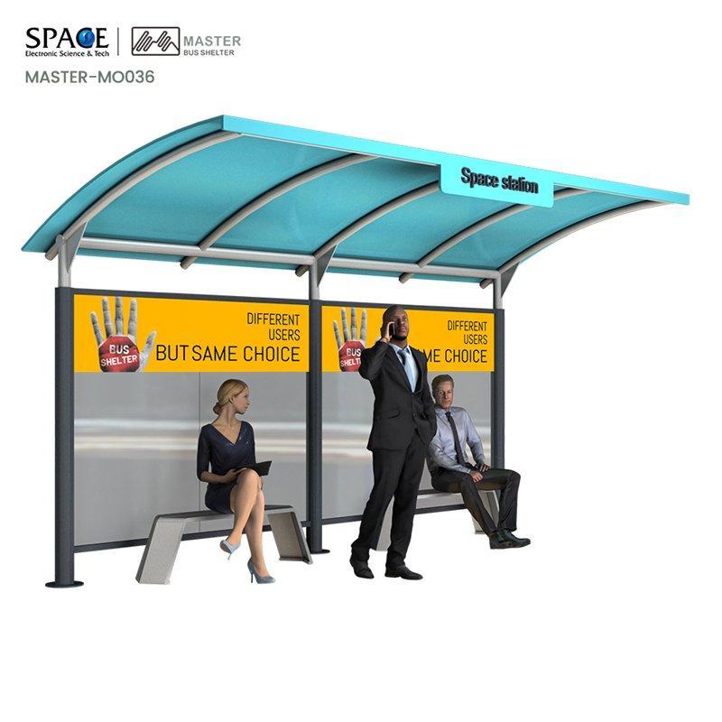 Умная городская автобусная остановка на солнечных батареях с световым коробом (арт. 25-3071851)