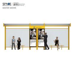 Автобусная остановка с солнечной батареей, оцинкованной сталью, светодиодным освещением и рекламным экраном (арт. 25-3071868)