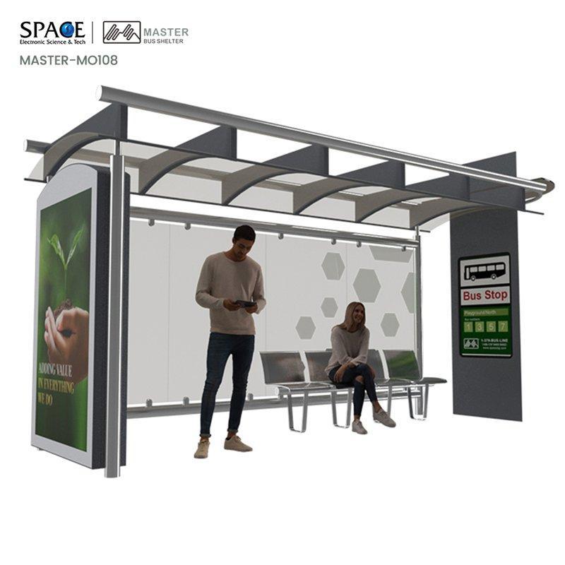 Световая коробка для автобусной остановки с LED-дисплеем и мусорным баком (арт. 25-3071873)