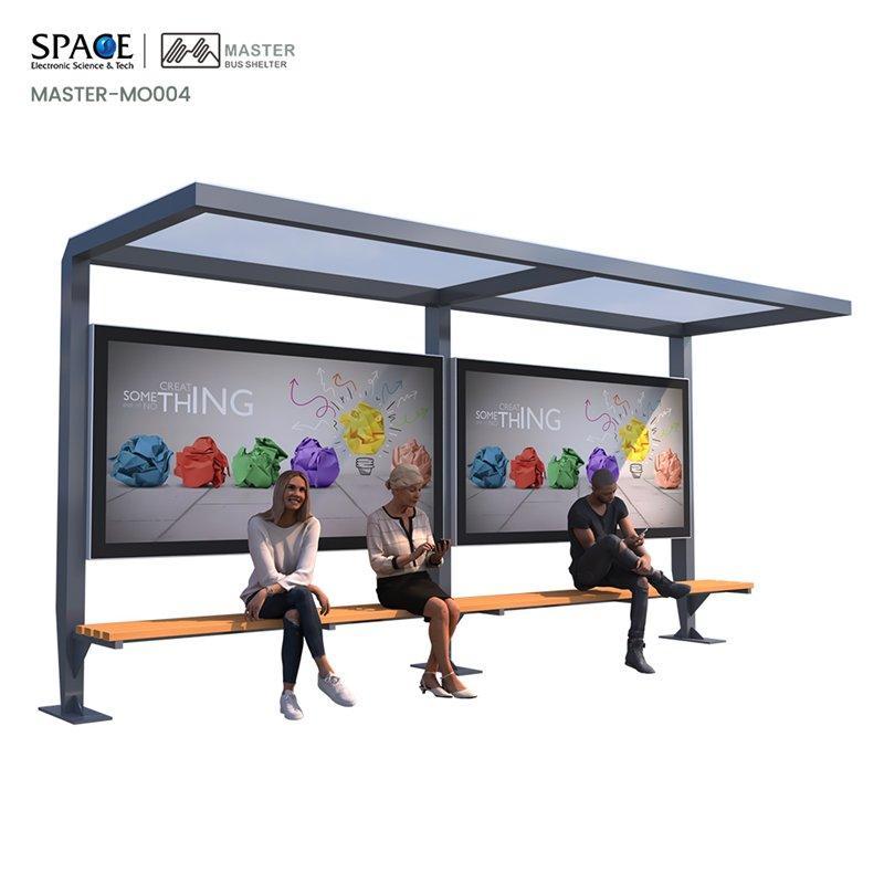 Интеллектуальная автобусная остановка с рекламными световыми коробами для городской среды (арт. 25-3071891)