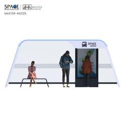 Рекламная вывеска на автобусной остановке с киоском ожидания (арт. 25-3071908)