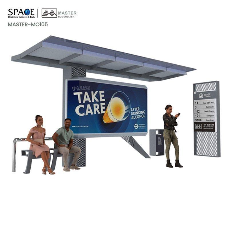 Автобусная остановка с рекламным световым коробом из FRP и стальной пластины (арт. 25-3071934)