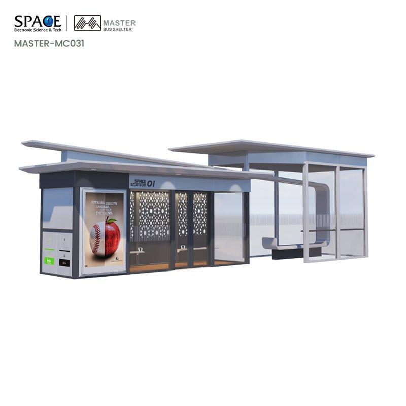 Автобусная остановка с кондиционером и световыми коробами для комфортного ожидания пассажиров (арт. 25-3071939)