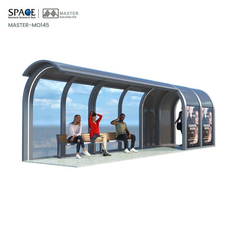 Автобусная остановка с алюминиевой рамой и акриловым стеклом, светодиодный короб (арт. 25-3071944)