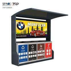 Солнечная панель для наружной рекламы с металлическими мусорными баками (арт. 25-3072025)