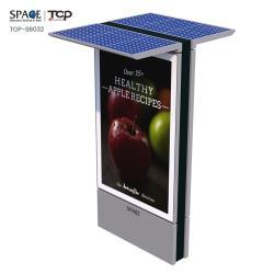 Уличный фонарь с рекламной рамкой и солнечной панелью, двусторонний световой короб (арт. 25-3072106)