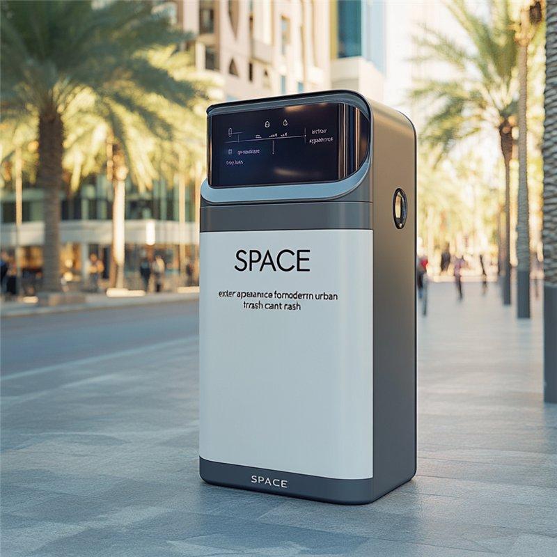 Умный уличный мусорный бак с алюминиевой рамой, датчиком движения и автоматической крышкой для гигиены (арт. 25-3072132)