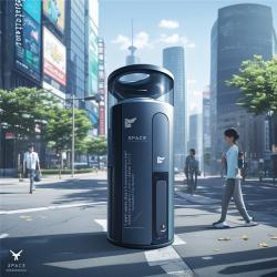 Умный мусорный бак для улицы с сенсорной технологией и стильным дизайном (арт. 25-3072147)