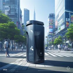 Умный мусорный бак для улицы с сенсорной технологией и стильным дизайном (арт. 25-3072147)