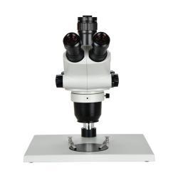 Микроскоп стерео с триноскопическим зумом 6.5X-65X на большой базе, белая и черная пластина (арт. 25-9071946)