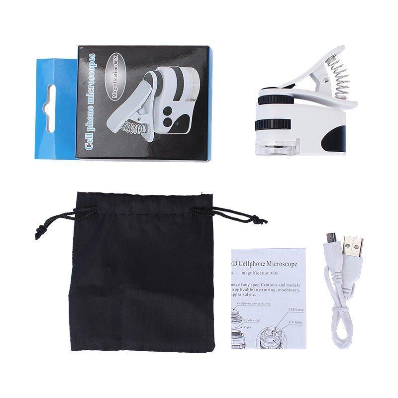 Универсальное увеличительное стекло для мобильного телефона Qooltek 60X с зажимом (арт. 25-9072290)