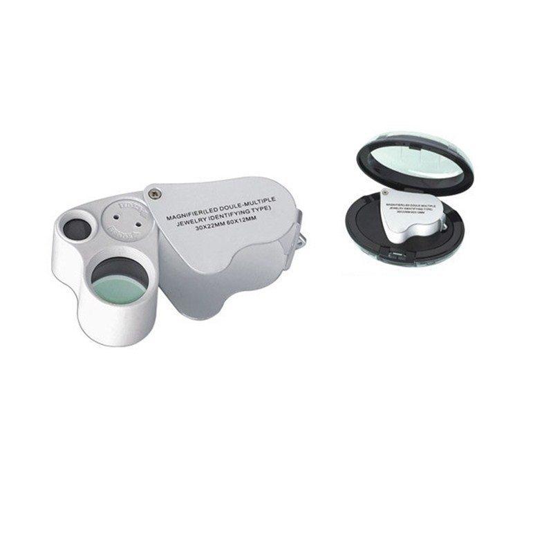 Лупа с двойным объективом для географов и ювелиров с подсветкой LED UV (арт. 25-9072308)