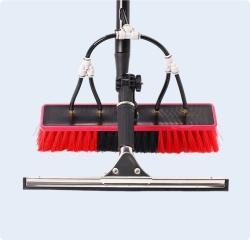 Многофункциональная щетка для очистки солнечных панелей и окон с телескопической штангой и скребками (арт. 25-1407905)