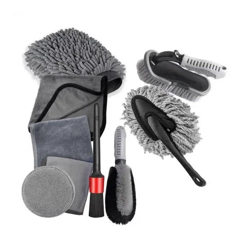 Набор для чистки автомобиля: щетка для колес и шин, щетка для деталей, полотенце для мойки (арт. 25-1408079)