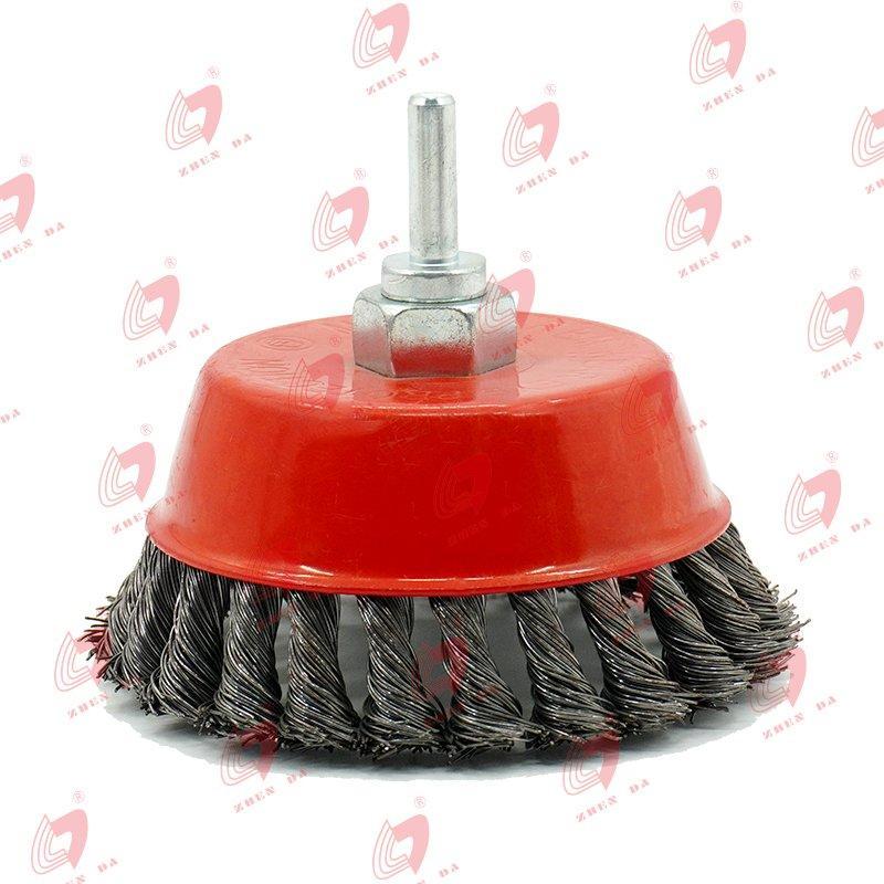 Щетка для углового шлифования из витой стали с креплением для промышленной очистки (арт. 25-1408418)