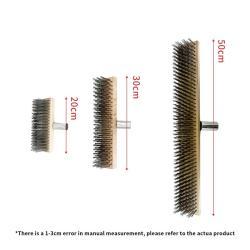 Метла уличная с длинной ручкой, жесткой щетиной и нержавеющей стальной проволокой (арт. 25-1408532)