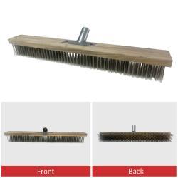 Щетка для уборки пола и палубы с нержавеющей сталью, длинная ручка, для уборки на улице (арт. 25-1408534)