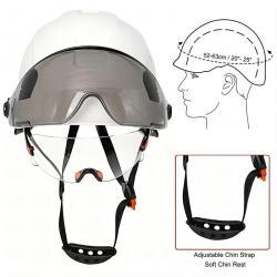 Каска защитная с подбородочным ремнем и визором ABS (арт. 25-5080084)