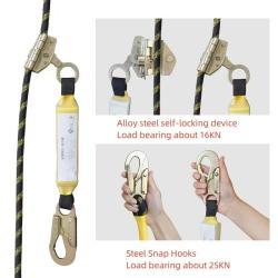 Страховочная система с амортизатором и тросом 25ft для высотных работ (арт. 25-5080294)