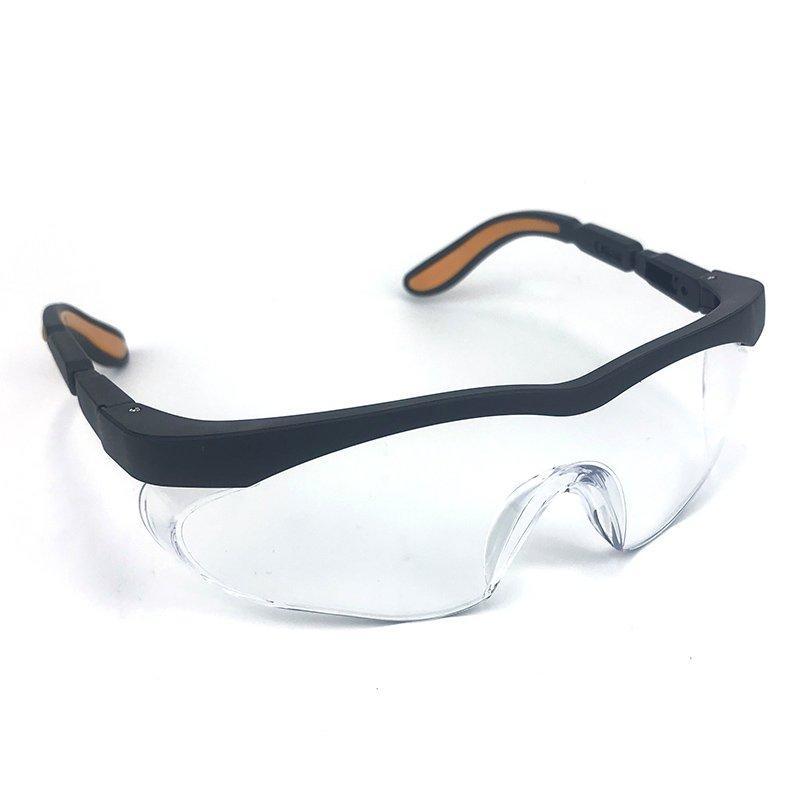 Очки защитные антицарапные черно-оранжевые поликарбонатные (арт. 25-5080325)