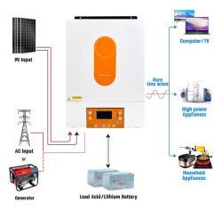 Инвертор гибридный солнечный 4kW 6kW 24V 48V WiFi (арт. 25-5081407)