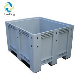 Ящик пластиковый серый с крышкой и колесами для склада (арт. 25-5081898)