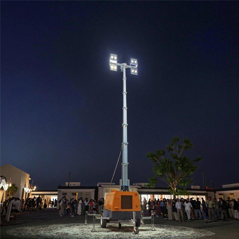 Мобильная световая башня LED с гидроподъемником и генератором (арт. 25-5082445)