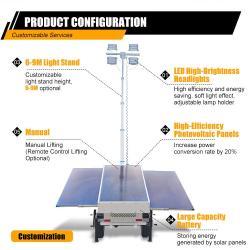 Мобильная световая башня с солнечными панелями 9 м (арт. 25-5082977)